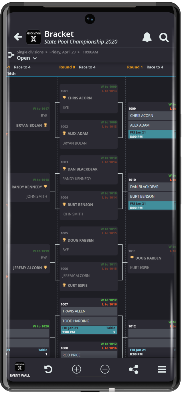 Tournament & league manager: brackets, schedules